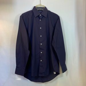 Men’s Lands’ End Navy Blue Dress Shirt